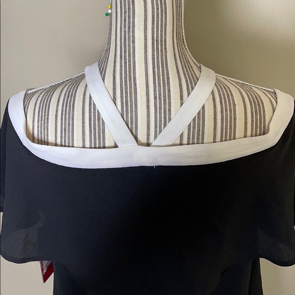 NWT Vince Camuto Colorblock Halter Blouse XS - Picture 7 of 13